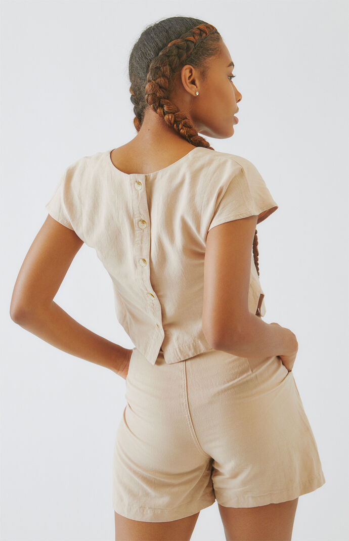 Bermuda V-Neck Crop Top
