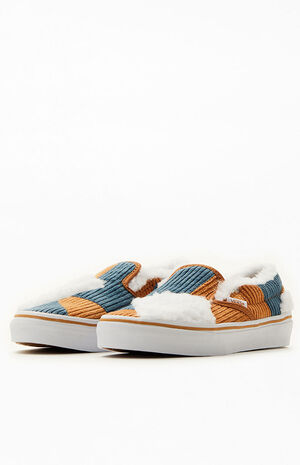 Kids Patchwork Sherpa Classic Slip-On Shoes image number 2