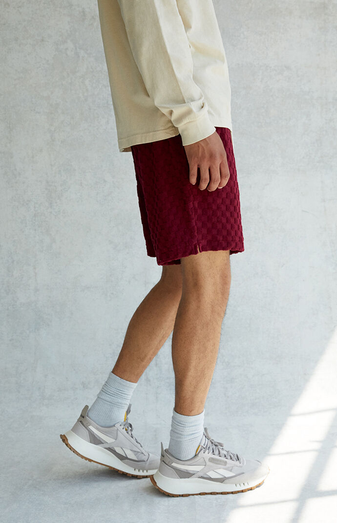 Velour Checkered Volley Shorts