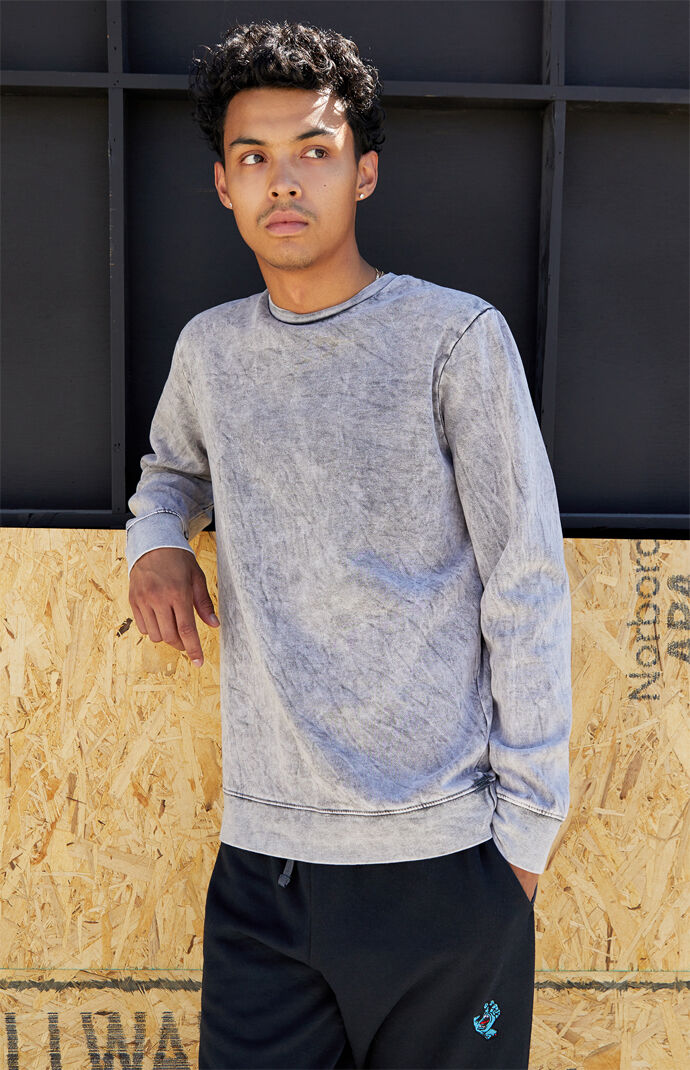 Acid Wash Crew Neck Sweatshirt