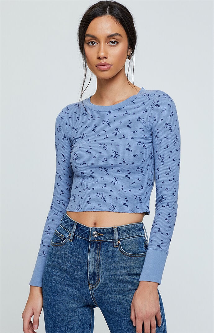 Me To We Shell Stitch Waffle Knit Long Sleeve Top Pacsun