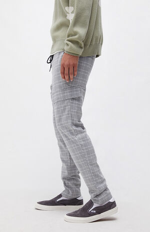 Gray Plaid Drawstring Pants image number 2