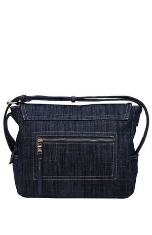 Dark Denim Multi Patch Messenger Bag image number 8