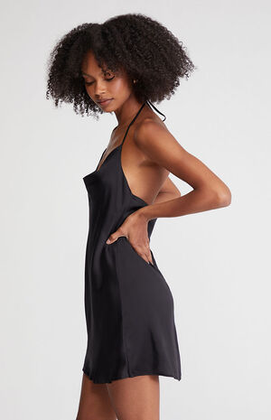 Cowl Neck Satin Mini Dress image number 2