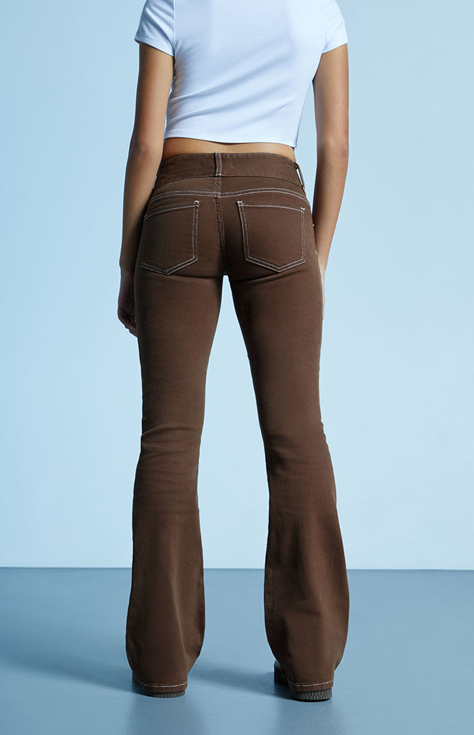 Brown bootcut jeans discount