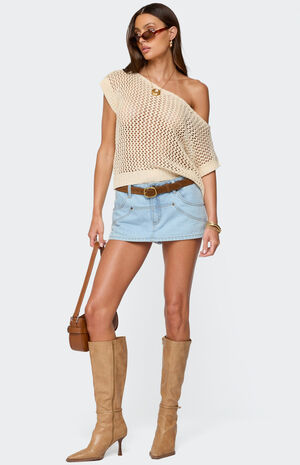 Trix Off Shoulder Open Knit Top image number 2