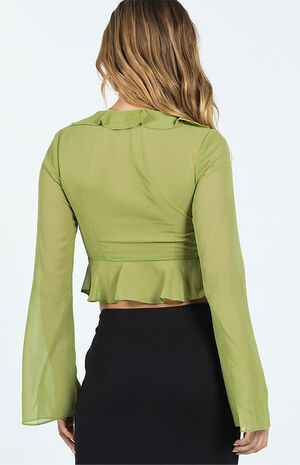 princess polly green long sleeve dress Kenzie Maxi Dress Green main image 1