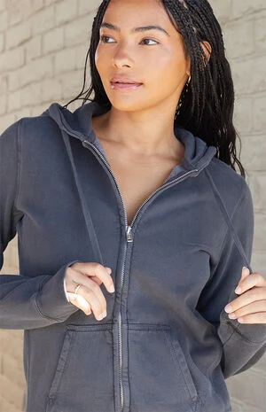 Dark Gray Zip Up Hoodie image number 1