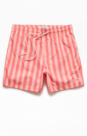 Crimson Stripe 15" Swim Trunks image number 1