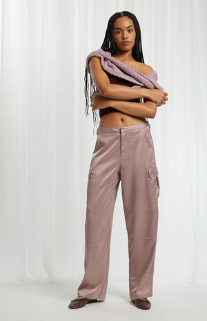 Satin Cargo Pants image number 1