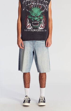 Medium Indigo Denim Baggy Shorts image number 3