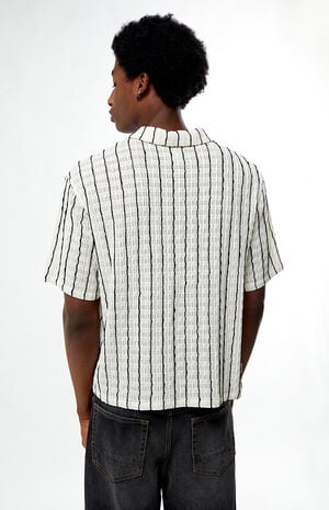 Textured Vertical Striped Camp Shirt image number 4