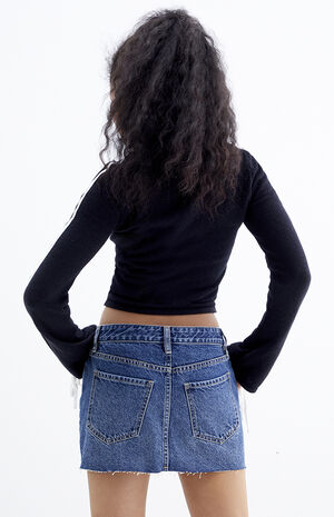 Dark Indigo Low Rise Denim Mini Skirt image number 4