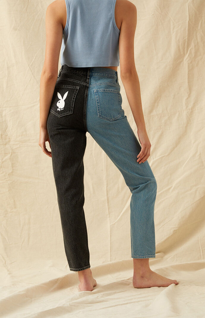 By PacSun Two-Tone Ultra High Waisted Slim Fit Jeans