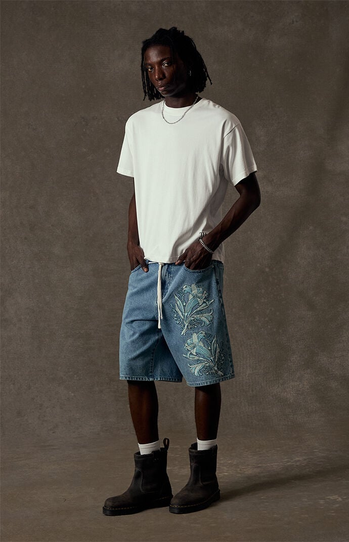 The Met x Pacsun Moon Flask Lily Baggy Jorts