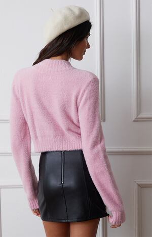 Snowfall Fuzzy Cropped Sweater image number 4