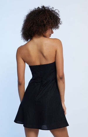 Strapless Linen Mini Dress image number 3
