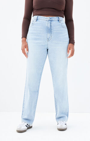 Stretch Light Indigo Curve Dad Jeans image number 2