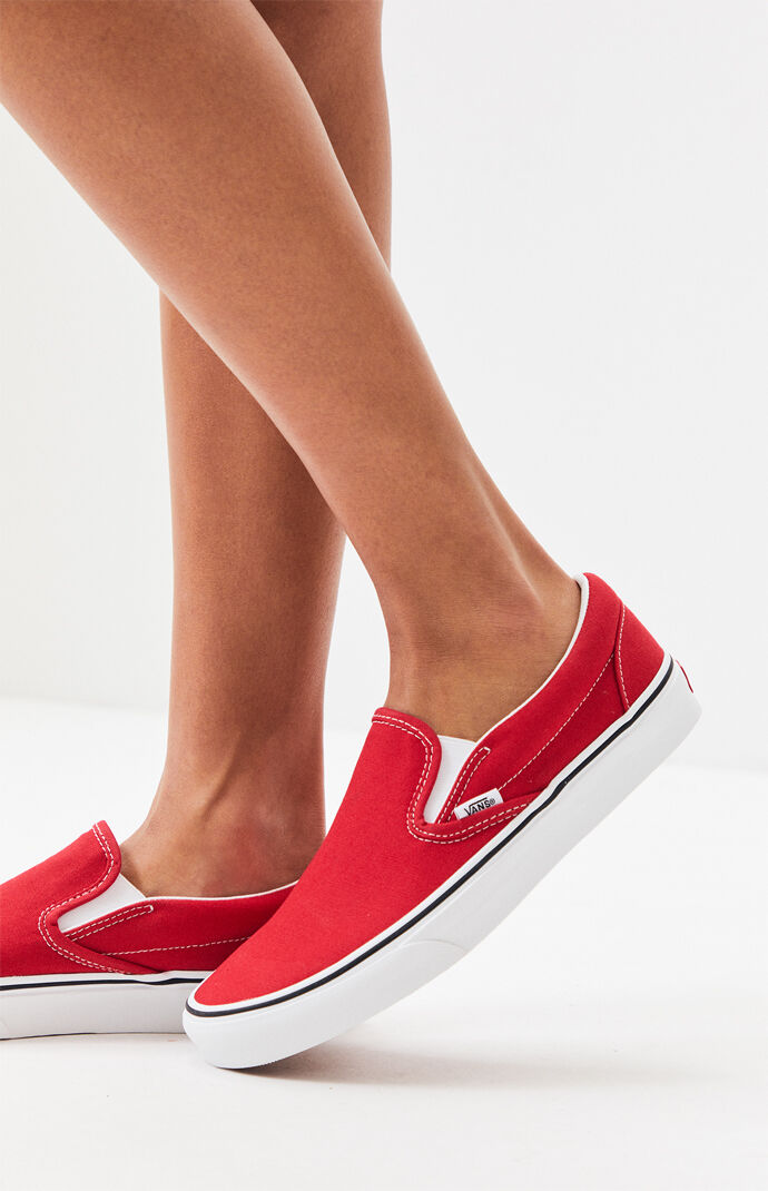 womens red slip on sneakers