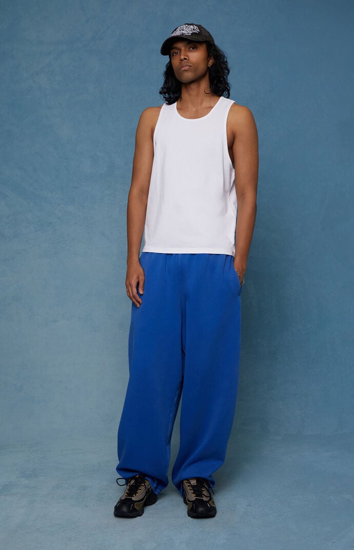 Pacsun Blue Washed Fleece Extreme Baggy Sweatpants