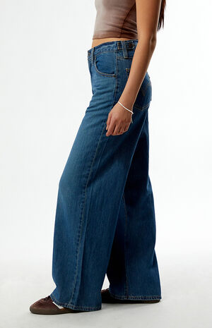 Medium Indigo Cinch Baggy Jeans image number 3