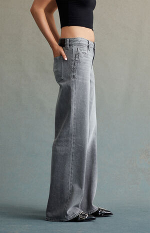 Light Gray Low Rise Baggy Jeans image number 3