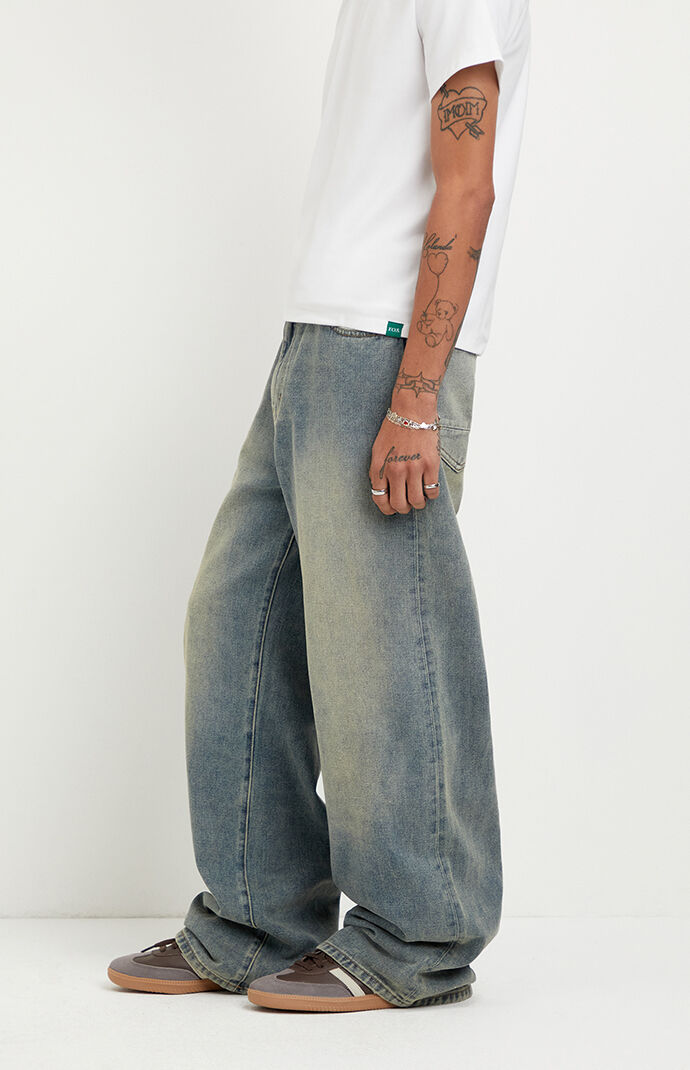 Pacsun Blake Extreme Baggy Jeans Medium Blue Light Wash | Pacsun