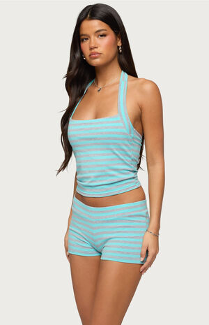 Delyla Striped Halter Top image number 2