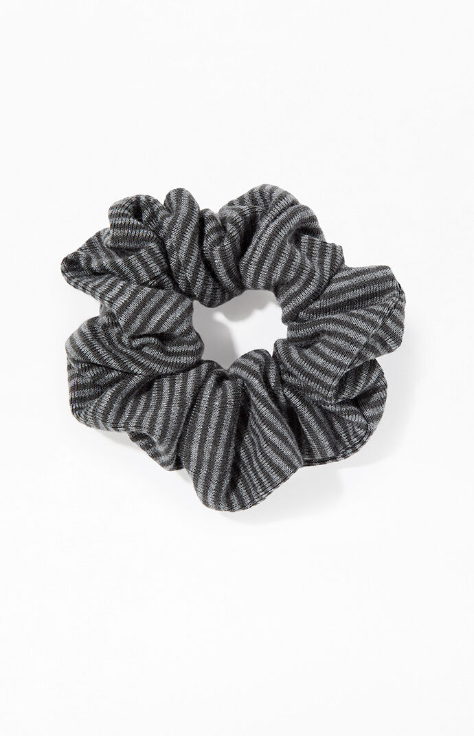 John Galt Gray Striped Scrunchie