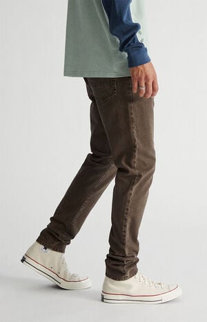 Recycled Milk Chocolate Slim Taper Jeans image number 3