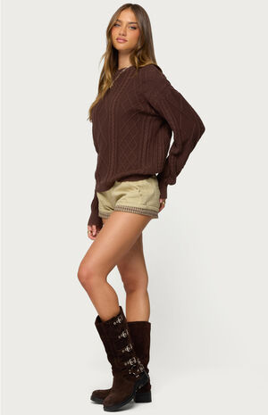 Jessy Cable Knit Oversized Sweater image number 4