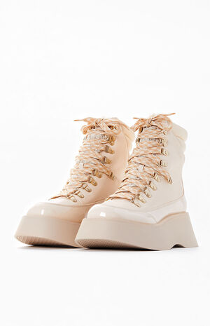 Women's White Gail Lace-Up Boots image number 2