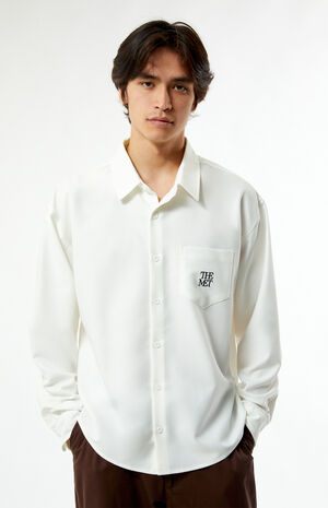 x PacSun Logo Button Up Long Sleeve Shirt image number 2