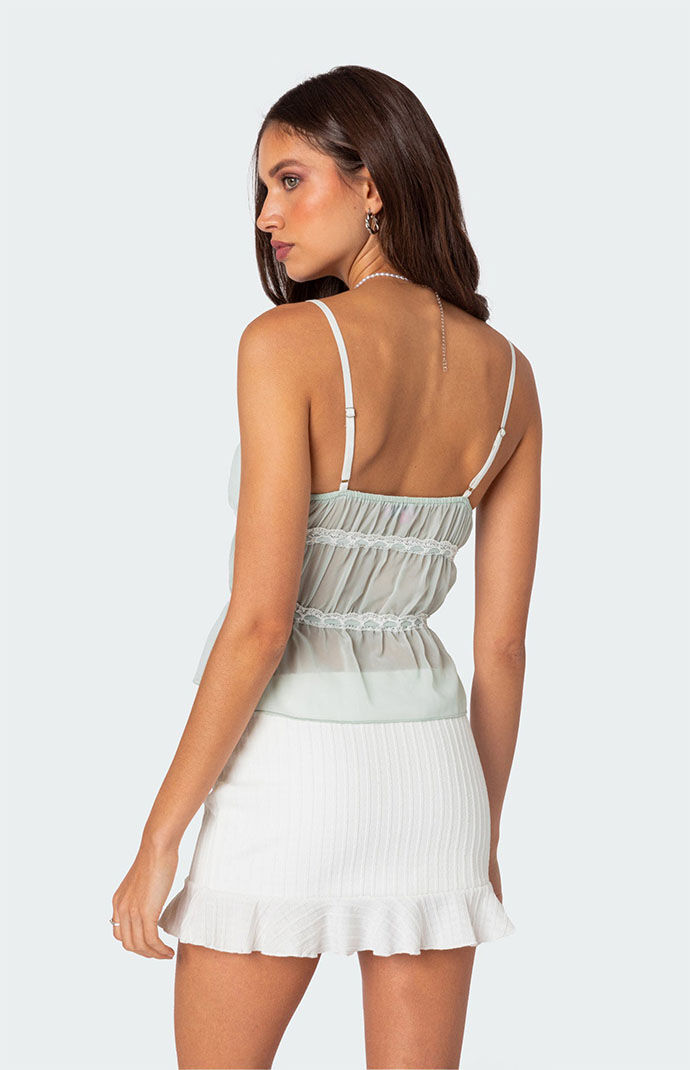 高質で安価 Sheer Front Tie Addy Edikted Chiffon PacSun | Top トップス