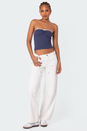 Kacey Strapless Waffle Top image number 5