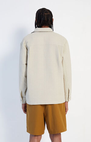 By PacSun Waffle Weave Half Zip Sweatshirt image number 4