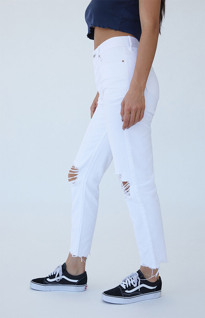 White Ultra High Waisted Slim Fit Jeans