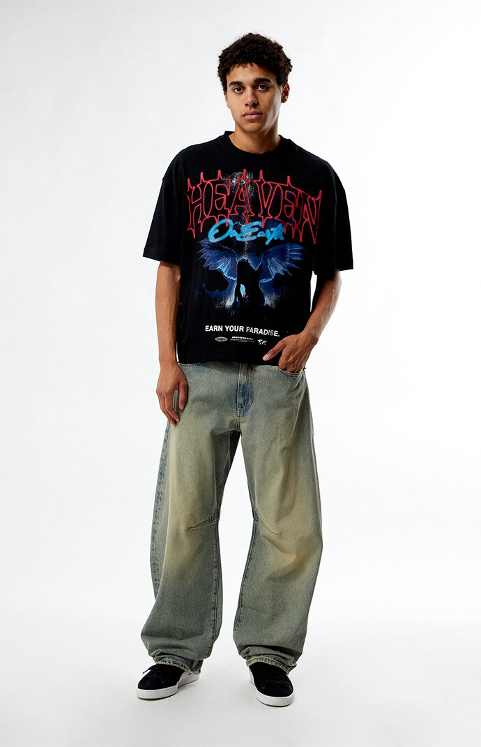 Pacsun Heaven On Earth Cropped Boxy T-Shirt