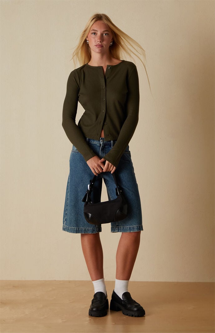 Your Favorite Rowan Waffle Knit Button Front Long Sleeve Top Your Favorite Rowan Waffle Knit Button Front Long Sleeve Top