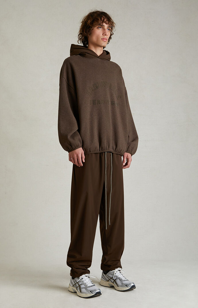 Fear of God ESSENTIALS Heather Wood Nylon Fleece Hoodie | Pacsun