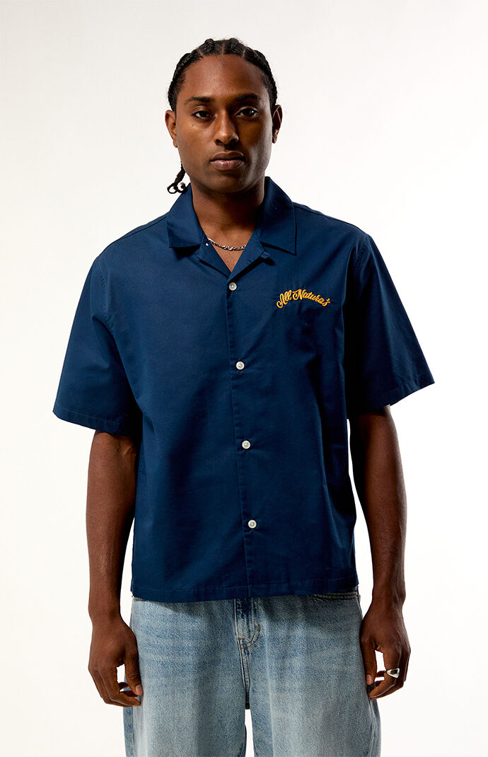Pacsun Navy Market Camp Shirt
