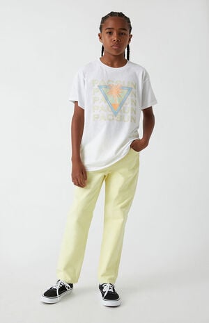 Yellow Pastel Straight Leg Jeans image number 4