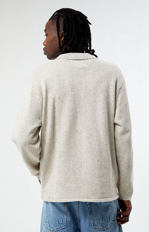 Oatmeal Button Down Cardigan image number 4