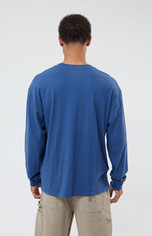 Navy Loch Long Sleeve Oversized Boxy T-Shirt image number 3