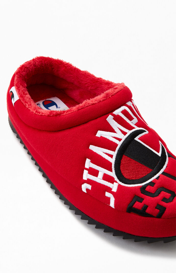 Red Shuffle Reverse Weave Slippers