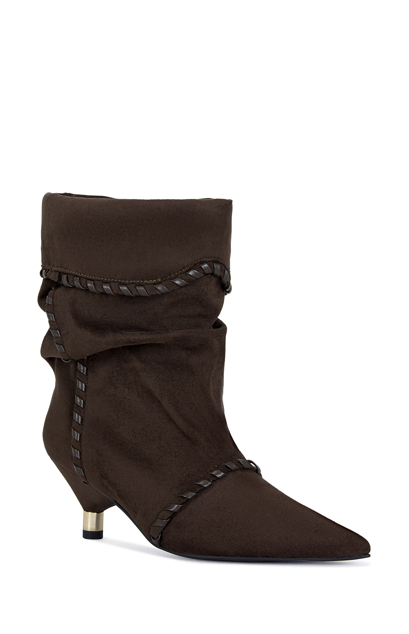 AZALEA WANG Women's Brown Wink Stiletto Booties