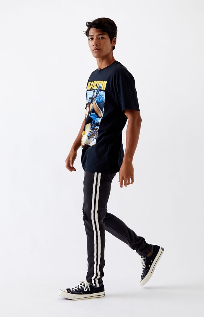 Pacsun side stripe tricot black track pants top
