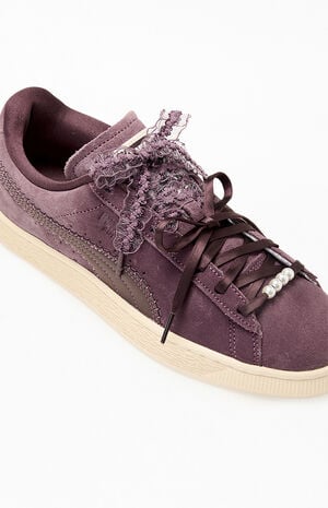Women's Burgundy Suede Bloom Sneakers image number 6
