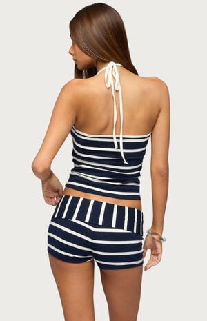 Lorenza Striped Halter Top image number 3