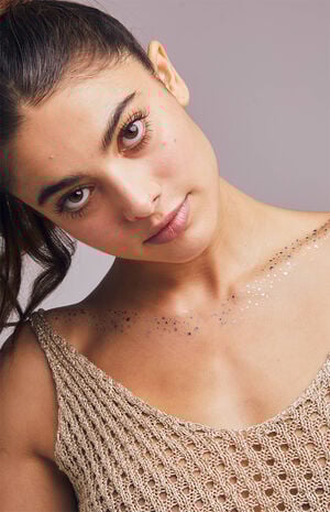 Silver Decolletage Glitter Makeup Patches image number 4